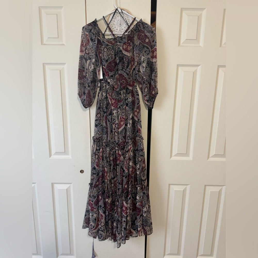 1. State Black and Red Paisley Maxi Dress